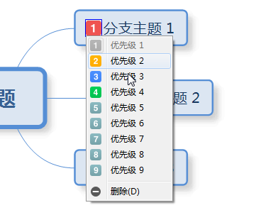 XMind 8怎样快速添加优先级及移动主题？