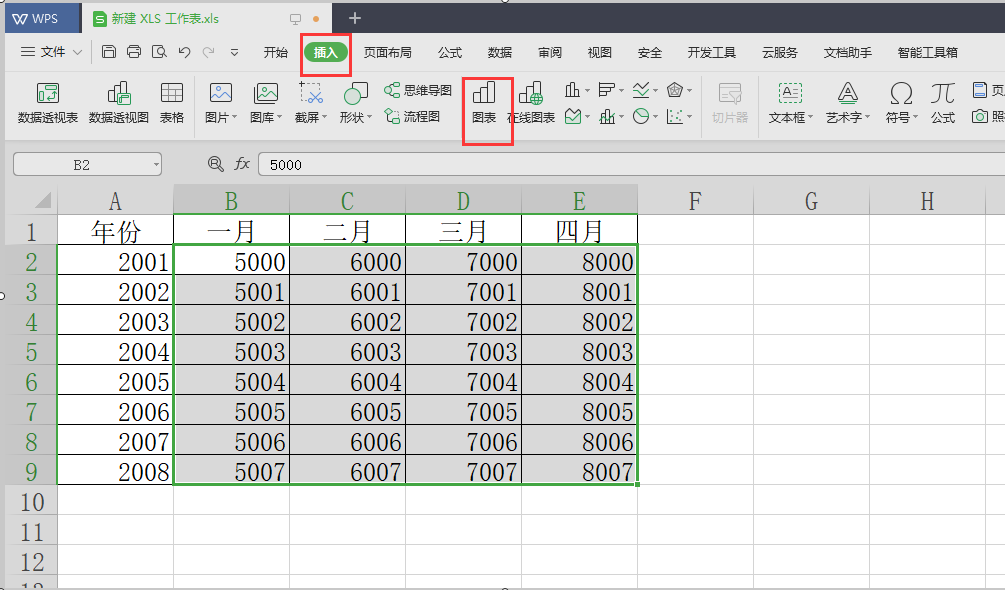 Excel折线图横坐标如何设置？
