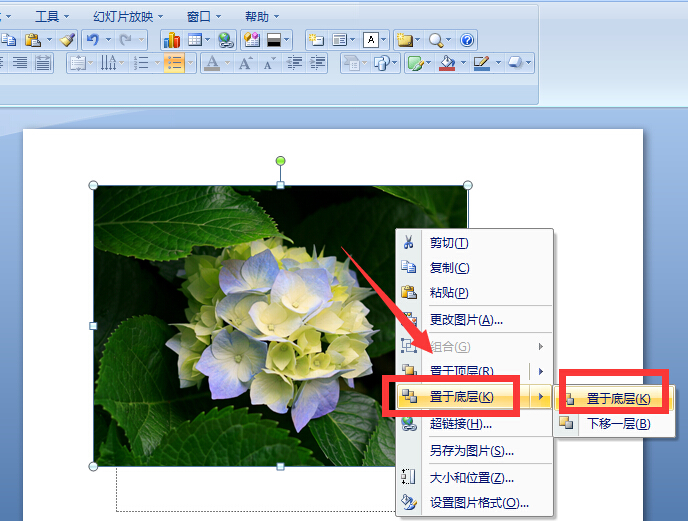 ppt里的图片怎么设置成最底层