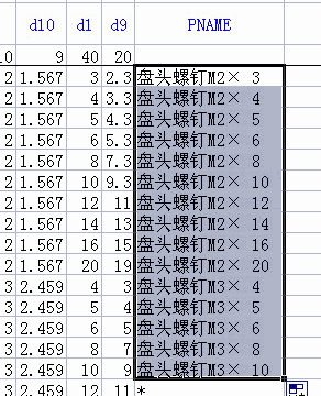 Proe族表实例尺寸