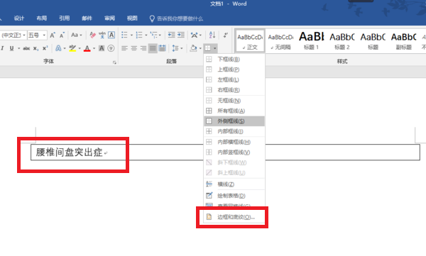 Word 文档中 如何将文字加框（如图）？