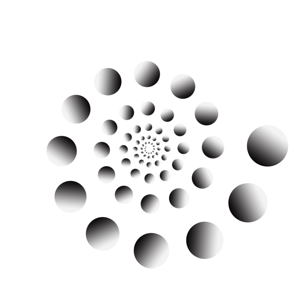 ps 怎么做出如图的小球渐变加不断旋转的效果?谢谢?