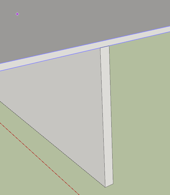 SketchUp拉个墙体a，楼板b，各自群组，放一起，拉远看会在楼板上透出墙线，怎么解决？