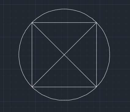 cad中怎么画正方形外接圆?