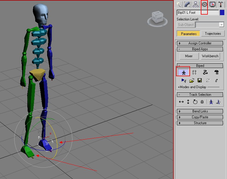 3dmax骨骼人物做运动