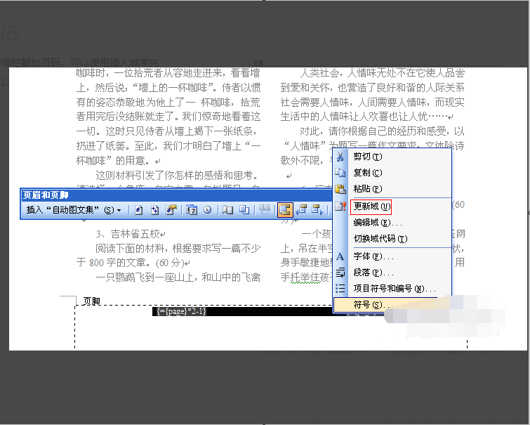 Word分栏后如何为每栏添加页码？