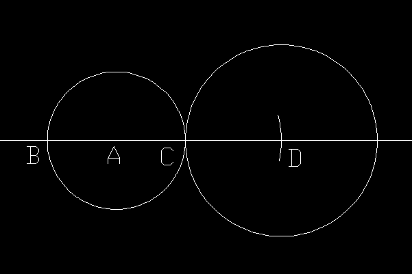 如何在cad中畫一個圓心在一條直線上,半徑已知,和另一個圓相切的圓?