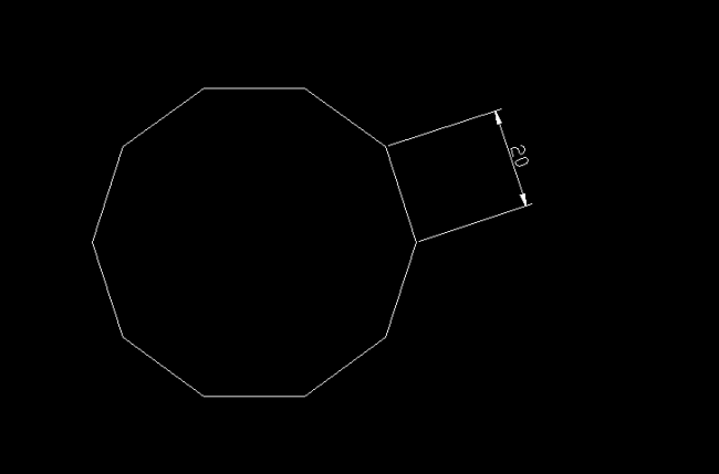 autocad2007如何画一个10边型比如想一个每个边长20的正10边形