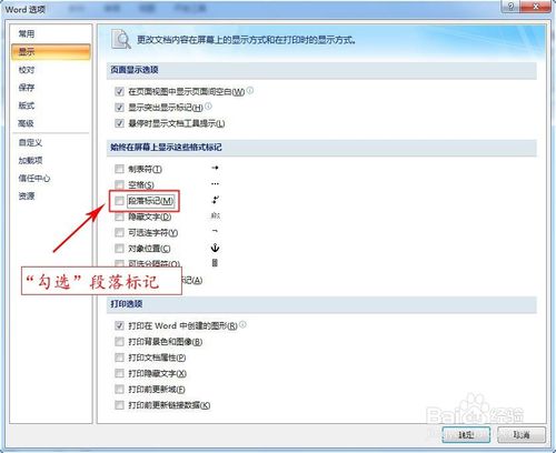 Word中如何去除段落标记？