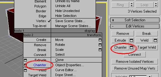 3d max 里切角的英文是什么?
