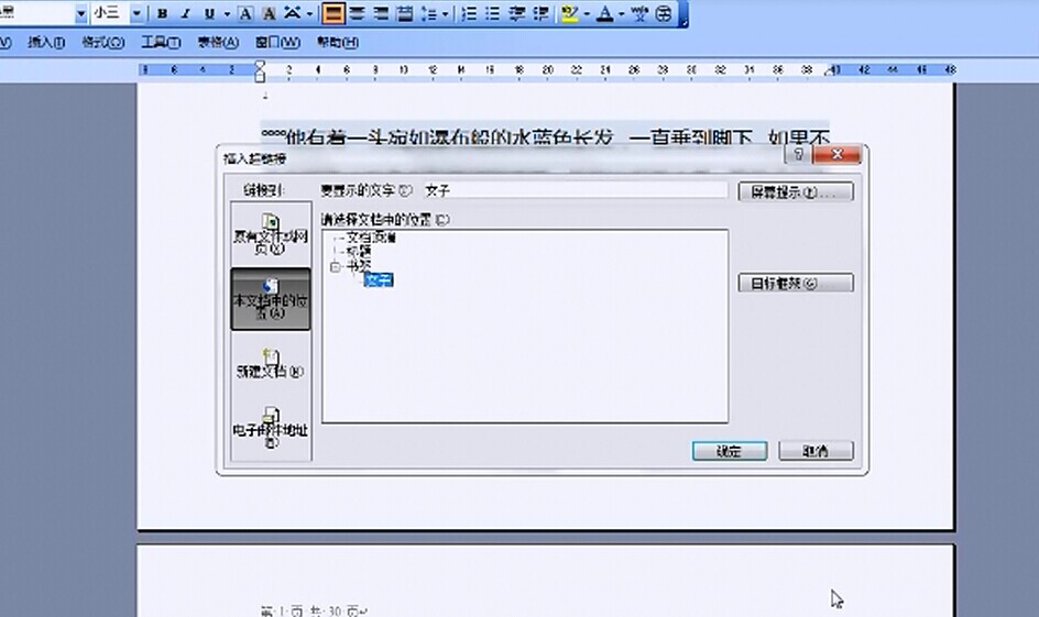 word2010如何建立文本内超链接啊