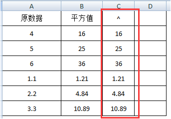 在Excel如何输入求平方的公式？