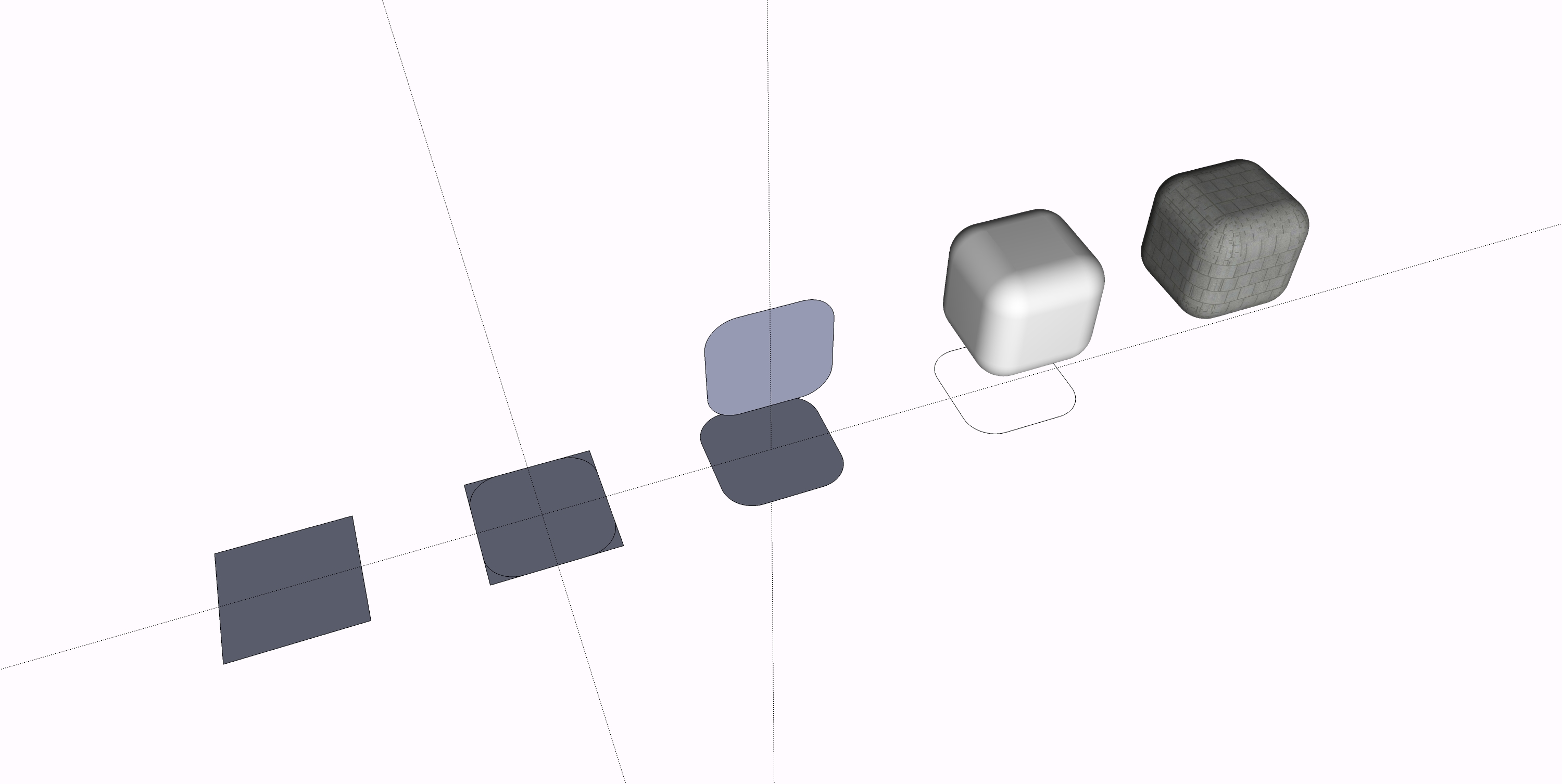 怎么在sketchup里面做一个圆角正方体! 求详细步骤?