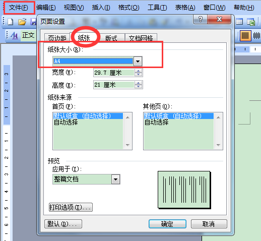 Word文档怎么按a4纸型排版？