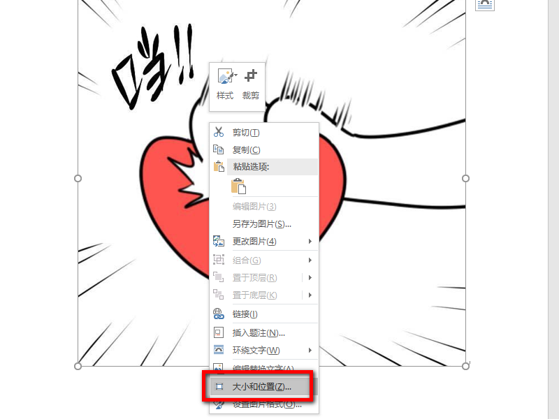 怎么 查看Word 图片中大小？