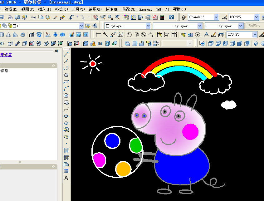 CAD怎样画小猪佩奇？