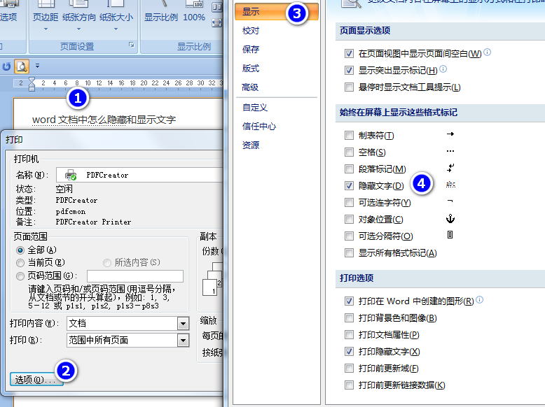 Word文档中怎么隐藏和显示文字？