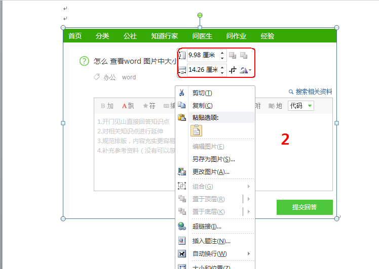 怎么 查看Word 图片中大小？