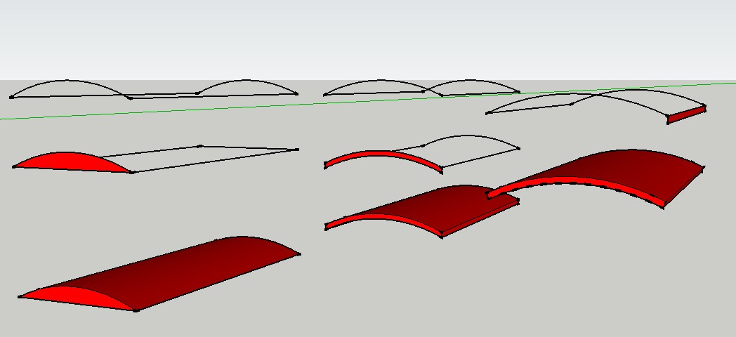 sketchup中如何把曲线 转为曲面?