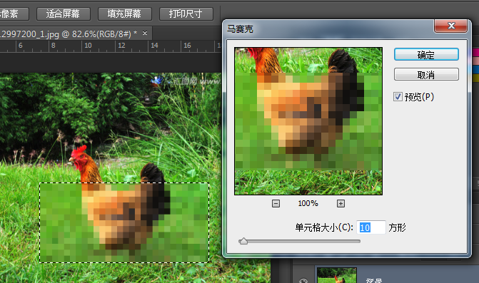 如何用Photoshop给照片/图片局部打马赛克？