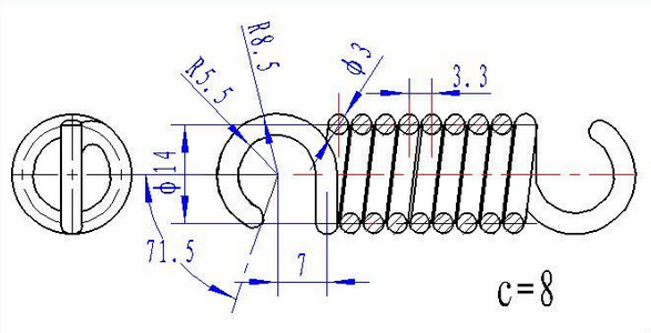 拉簧cad图纸cad怎么画断面图?