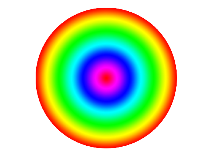 ps里如何对一个正圆做出从圆心的径向渐变?