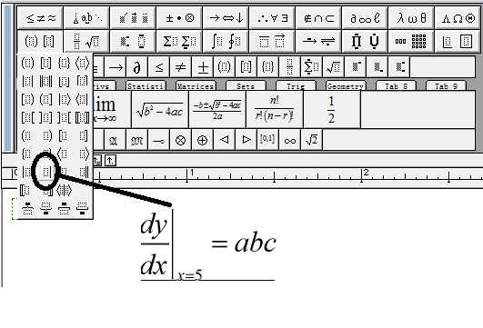 word公式编辑器中微分符号的长竖线怎么打要图片解释