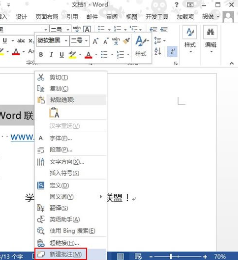 如何在Word2013中插入批注并显示出来？