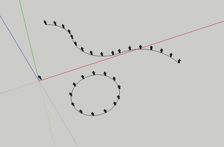 su怎么让一个物体在一条不规则的曲线上等距离排列?