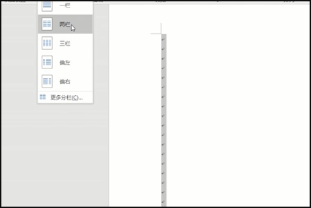 Word文档其中一页如何分成两半？