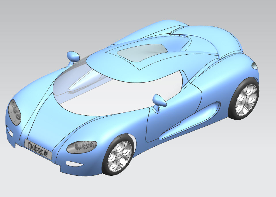 求一个proe或ug软件画的跑车模型图