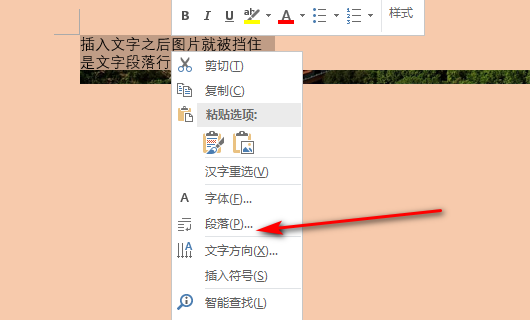 为什么插入Word的图片被文字挡住？