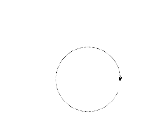 PS中怎么画一个虚线圆环的箭头？