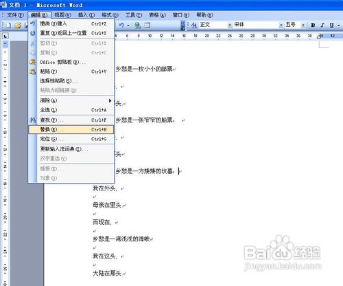 怎样删除Word文字间的空白行？