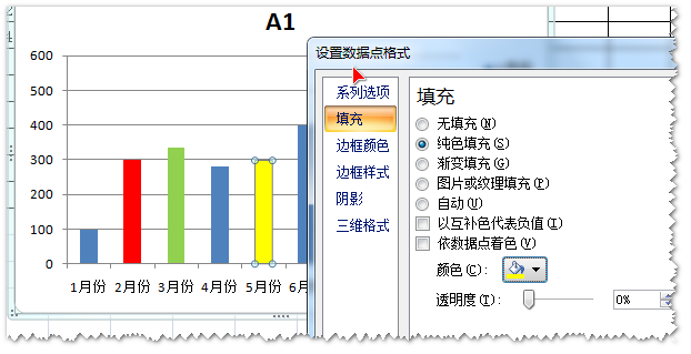 Excel柱状图中图例的颜色怎么改？