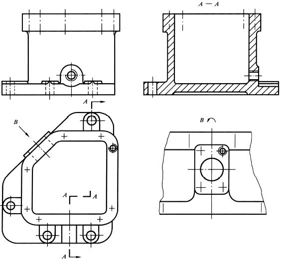 机械制图剖视图用aa标注向视图用什么字母开始标注