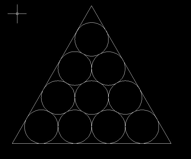 怎樣用cad畫10個半徑相等而且相切的圓?