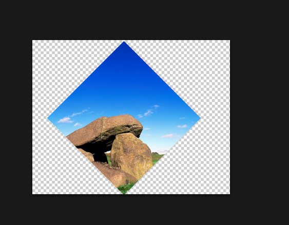Photoshop怎样把照片制作成菱形？