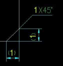 cad中一个倒角标注1乘45度是什么意思?
