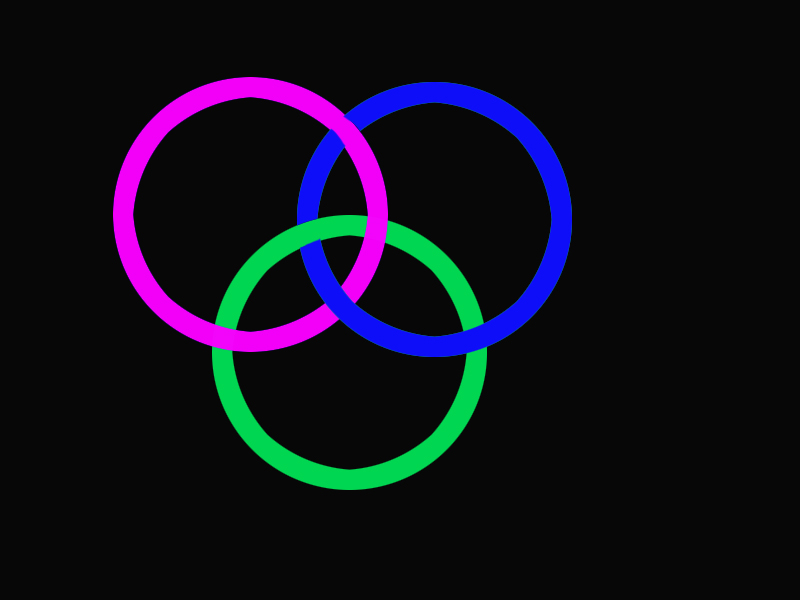 怎么用ps做一个三圆环谢啦急