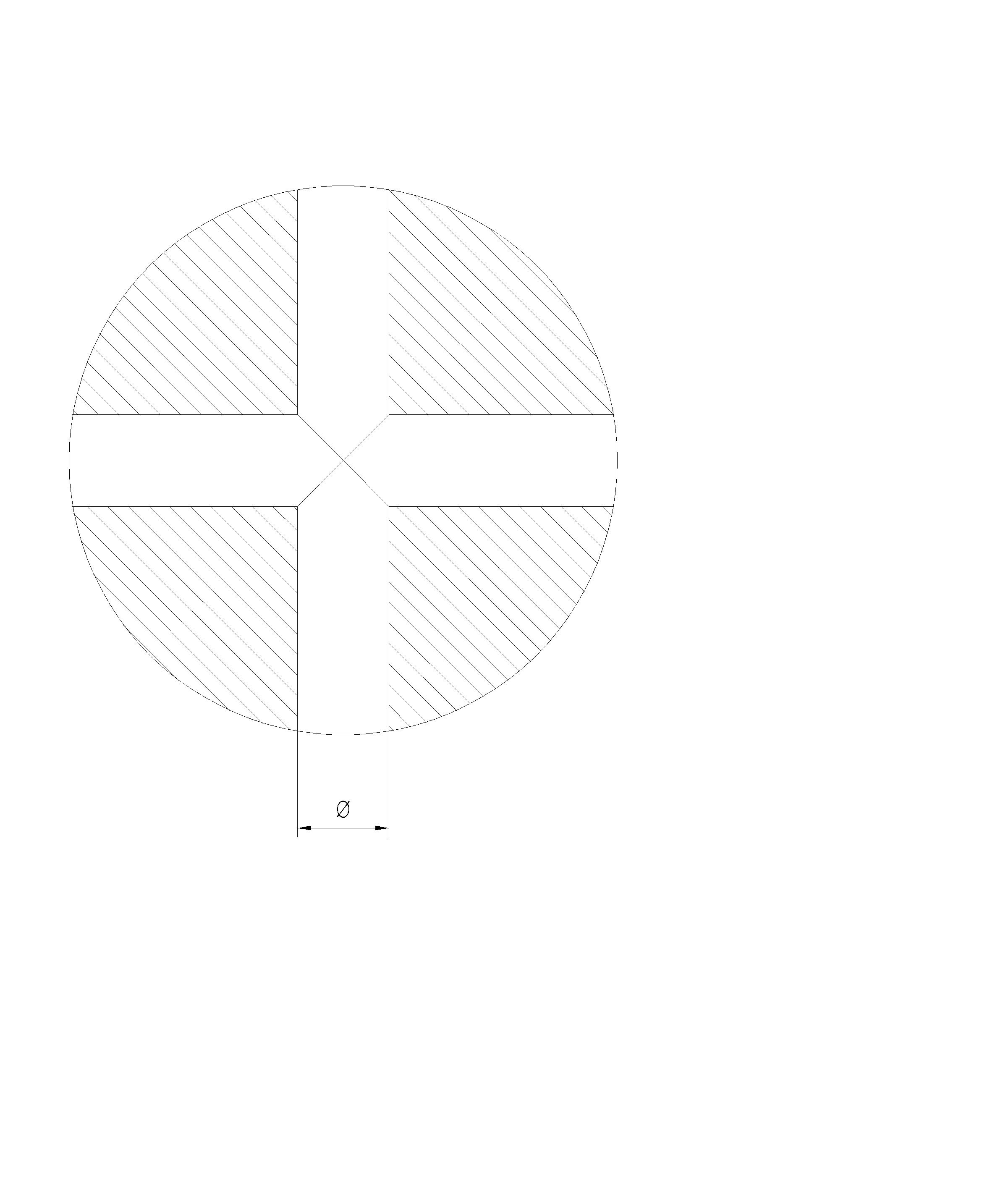 cad圆内画十字把圆分成四等块也就是销孔怎么画?