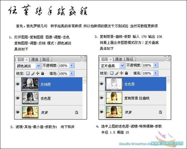 PS把漂亮的mm照片转唯美手绘简单教程