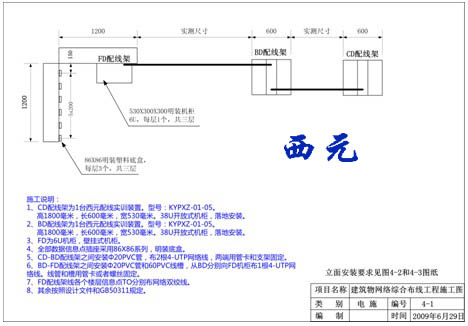 在工程图纸上一般的网线怎么标注？