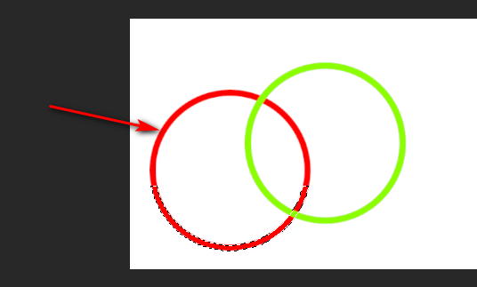 ps怎么把两个圆圈套起来?