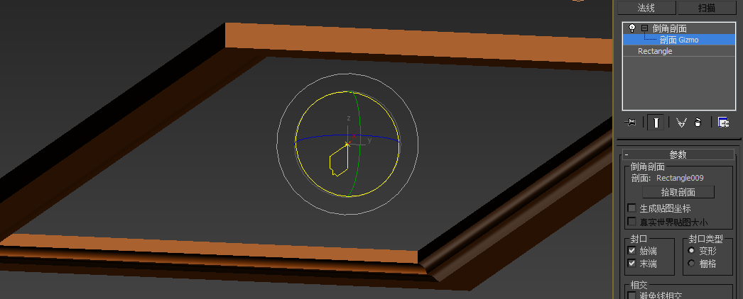 3dmax中一个线框倒角剖面为什么会成为一个平面了