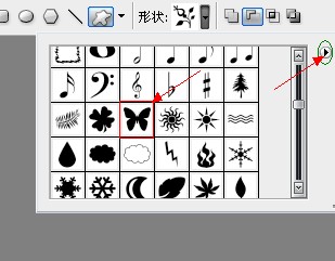 Photoshop PS中 蝴蝶状的模板 在哪个工具里面呢？