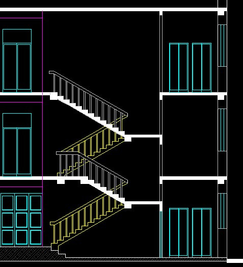 天正cad 双跑楼梯中间平台上安厕所怎么画?