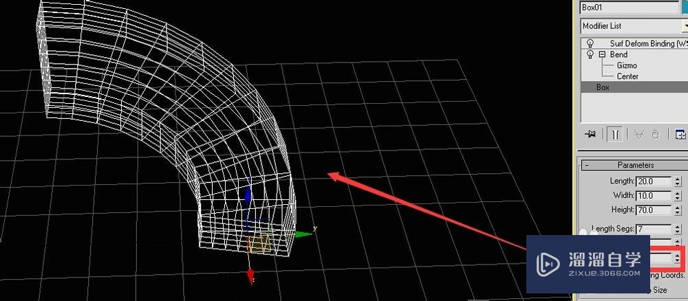 3DSMax中物体中段数设置对弯曲影响效果实例