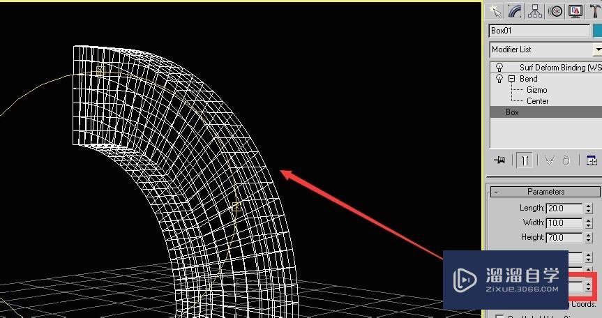 3DSMax中物体中段数设置对弯曲影响效果实例