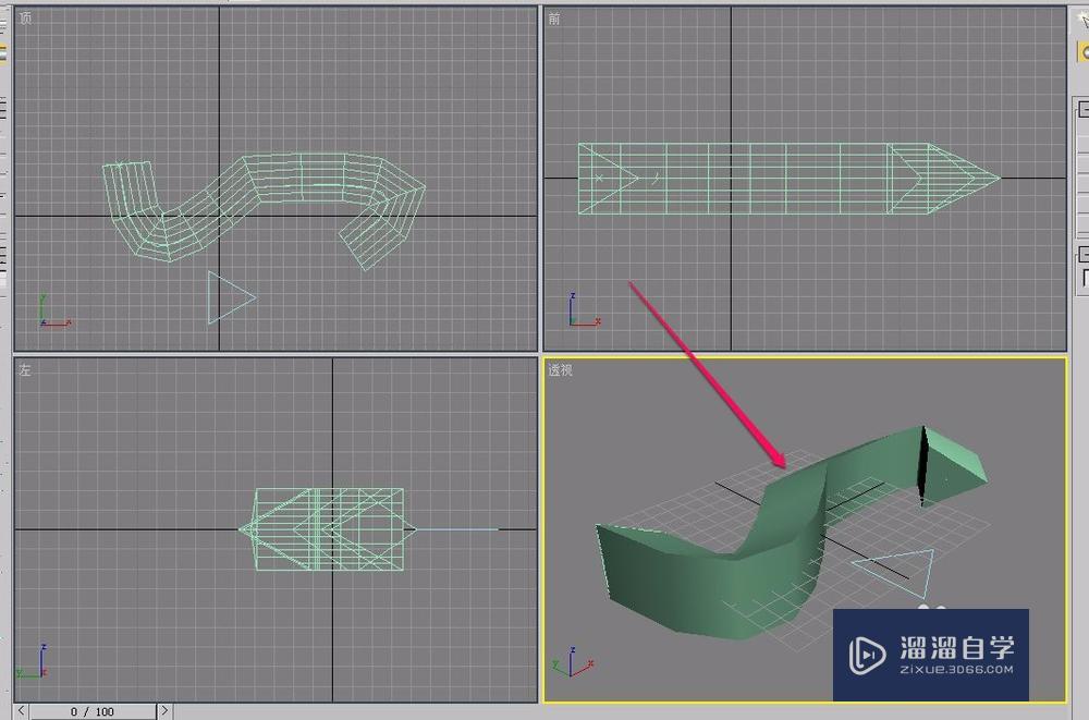 3Ds Max通过放样制作截面三角形几何体(二)